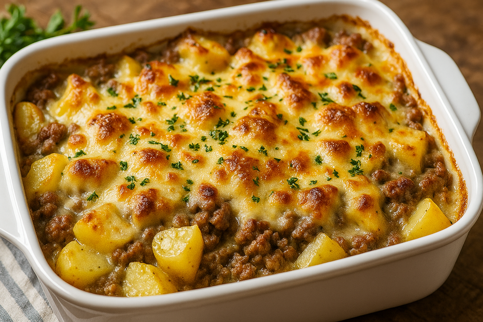Hamburger Potato Casserole without Soup Recipe